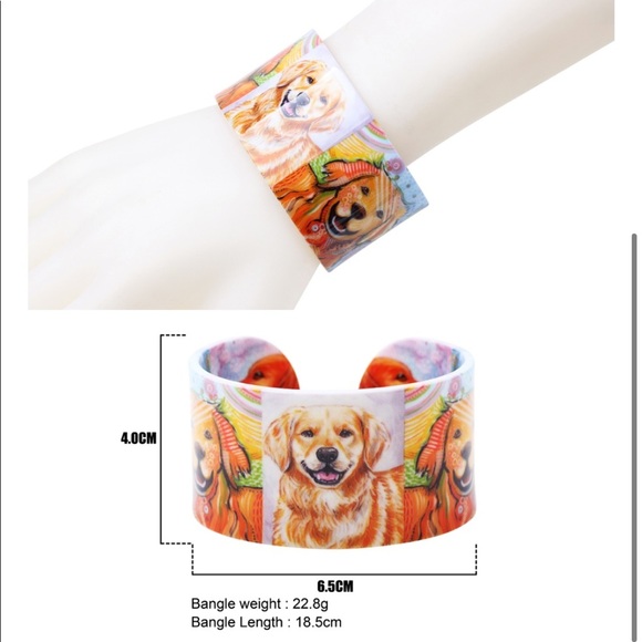 NWT Golden Retriever Dog Bracelet Cuff - Picture 9 of 9
